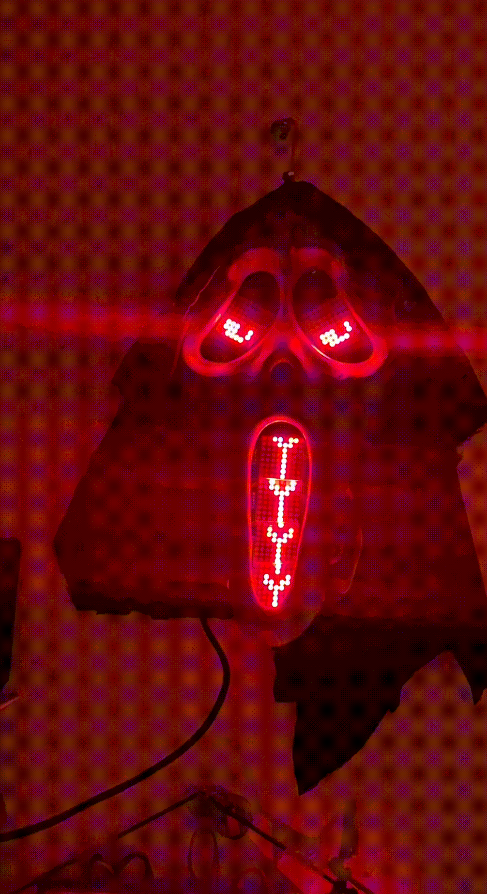 mask hanged on wall